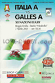 Italy A Wales A 2001 memorabilia